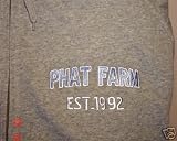 Phat Farm - Phat Farm Zippered Hooded Sweatshirt in Grey