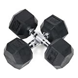 j/fit 15lb Rubber Hex Dumbbells (Pair)