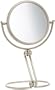 Jerdon MC449N 5.5-Inch Folding Two-Sided Swivel Travel Mirror with 10x Magnification and Velveteen Storage Pouch, Nickel Finish
