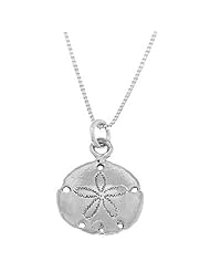 Sterling Silver One Sided Sand Dollar Necklace