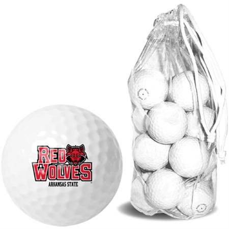 Arkansas State Red Wolves Asu Ncaa Clear Pack 15 Golf Balls