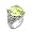 Big Sterling Silver Apple Yellow Cushion Cut CZ Ring