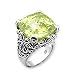 Big Sterling Silver Apple Yellow Cushion Cut CZ Ring