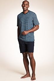 Pure Cotton Striped Jersey Pyjama Shorts