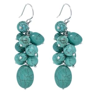 Sterling Silver Genuine Turquoise Drop Earrings by Amazon.com Collection