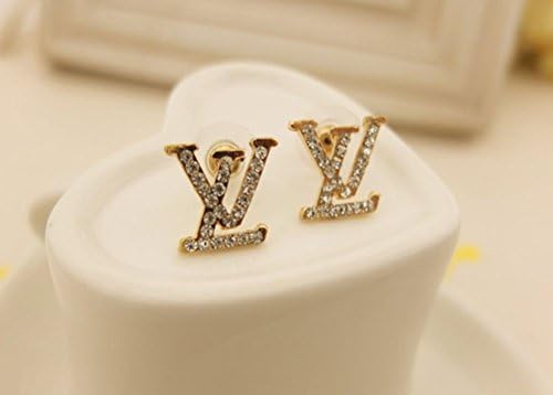 Greatmate Fashion Classic Big Man Of Letters Full Of Full Crystal Earrings