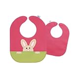 Mally Bibs - Leather Baby Bib - Peeking Bunny