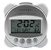 Compact Self-Setting Atomic Clock with Alarm, Temp, Day/Date/Month