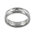 Titanium & Silver Diamond Accent Ring