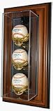 Three Ball Wall Mountable Wood Display Case