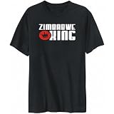 T-Shirt Mens Black   Zimbabwe King   Countries Large