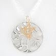 Sterling Silver Tree of Life and Gold Vermeil Peace Dove Pendants on 24" Sterling Rolo Chain, #8140