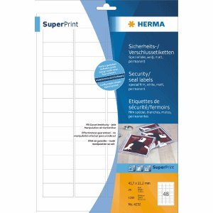 HERMA Verschluss-Etiketten SuperPrint Laser/Kopier 45,7x21,2mm weiß VE=1200 St