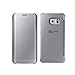 Galaxy S6 Edge Case, Huijukon Luxury Mirror View Clear Flip Case Cover(Hyperbolic Mirror)[All-around protection] with Smart Sleep/Awake Function for Samsung Galaxy S6 Edge (Silver)