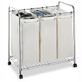 3 Section Laundry Sorter with Removable Bags - (Chrome)