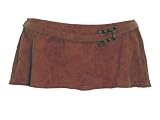W Swim Brown Faux Suede Skirted Bikini Bottom w/ Belt (S)