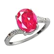 1.61 Ct Oval Pink Mystic Topaz and Cognac Red Diamond Sterling Silver Ring