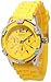 Women's Yellow Chronograph Silicone Rubber Jelly with CZ Crystal Rhinestones Face Bling Bezel