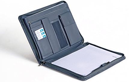 Professional Linen-Look Organizer Padfolio for 11-inch Laptop, Left-Hand or Right-Hand Use
