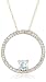 10k Yellow Gold Aquamarine and Diamond Circle Pendant