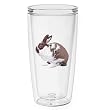Rabbit (Brown & White) 16 oz Insulated Beverage Tumbler, Clear