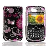 Pink Butterfly Flower on Black Premium Design Snap-on Protector Hard Cover  ....
