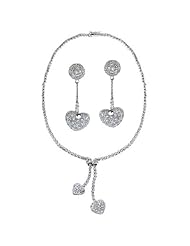 CZ Pave Sterling Silver heart Necklace
