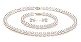 White 6-7mm AA Freshwater Pearl Set 18 inch Princess Length