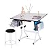 Martin Ashley Art-Hobby Table with Stool, White Top, 23-1/2-Inch by 35-1/2-Inch Size Surface
