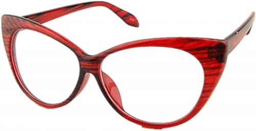 Clear Lens Women's Fashion Cat Eye Eyeglasses Frame Retro Style Red