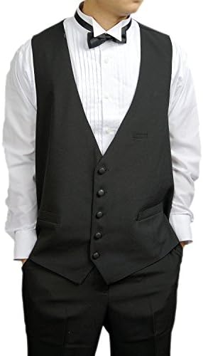 Men's Black 5 Button Dress Vest Black for Suit Separate or Tuxedo