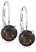Sterling Silver 8mm Round Smoky-Quartz Lever Back Earrings