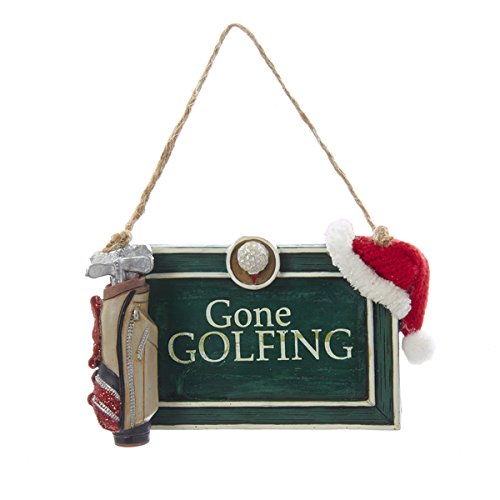 Santa Gone Golfing Green Sign Christmas Holiday Ornament