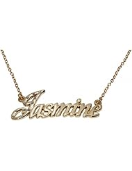 Name Necklaces Jasmine - Personalized Necklace Gold Plated 18K, Belcher Chain, 2mm Thick