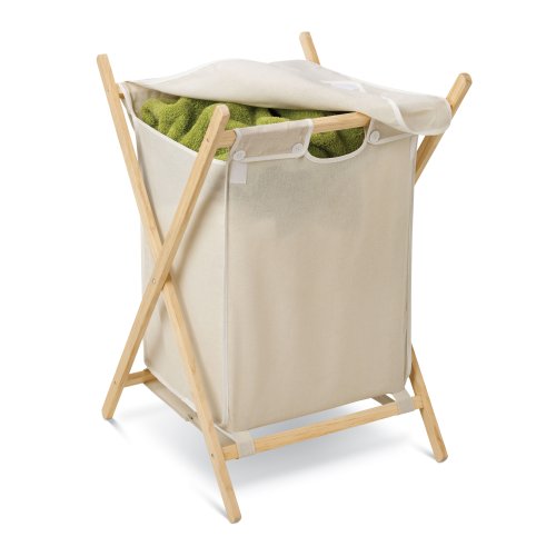 Honey-Can-Do HMP-01365 Folding Frame Clothes Hamper, Wood/Natural