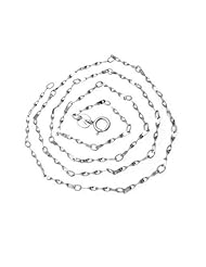 Honeystore Girls 925 Sterling Silver White Gold Plated Chain Necklace Length Color Silver 18 in