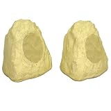 New Outdoor Garden Waterproof Sandstone Rock Patio Speaker Pair 2R4B