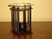 Black Block Wrought Iron Oil Burner with Fine Green Glass