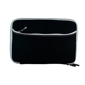 Black Mivizu Apple iPad tablet case neoprene cover for Apple iPad Wifi / 3G Model 16GB, 32GB, 64GB with dual zipper and front pocket