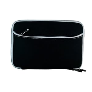 Black Mivizu Apple iPad tablet case neoprene cover for Apple iPad Wifi / 3G Model 16GB, 32GB, 64GB with dual zipper and front pocket