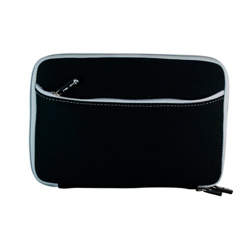 Black Mivizu Apple iPad tablet case neoprene cover for Apple iPad Wifi / 3G Model 16GB, 32GB, 64GB with dual zipper and front pocket