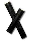 WSW Black Crocodile-style leather watchband to fit TAG Heuer 6000 Series models