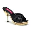 4 1/2 Inch Heel Open Toe Sandal Slide Glitter Wood Shoes Sexy Mini Platforms Black Pink Red Silver White