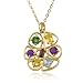 Yellow Gold Overlay Sterling Silver Multi-Gemstone Pendant