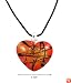 Necklace - N87 - Murano Glass Style - Heart Style ~ Red, Black & Gold