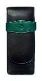 Pelikan Fine Leather Black/Green Triple Pen Pouch - 924092
