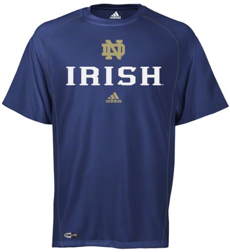 Notre Dame Fighting Irish Adidas Sideline Climalite Navy T-Shirt