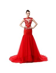 Applique Open-Back Lace Sheer Belted Satin/Tulle Bateau Neck Prom Dress 