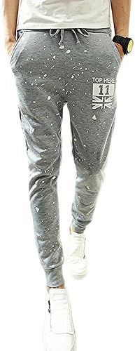 Prettygood Mens Dot Printed Drawstring Baggy Harem Pants Trousers Sweatpants Grey XL