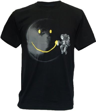 SODAtees Full Moon Graffiti Tag Smiley Graphic Design Men's T-SHIRT